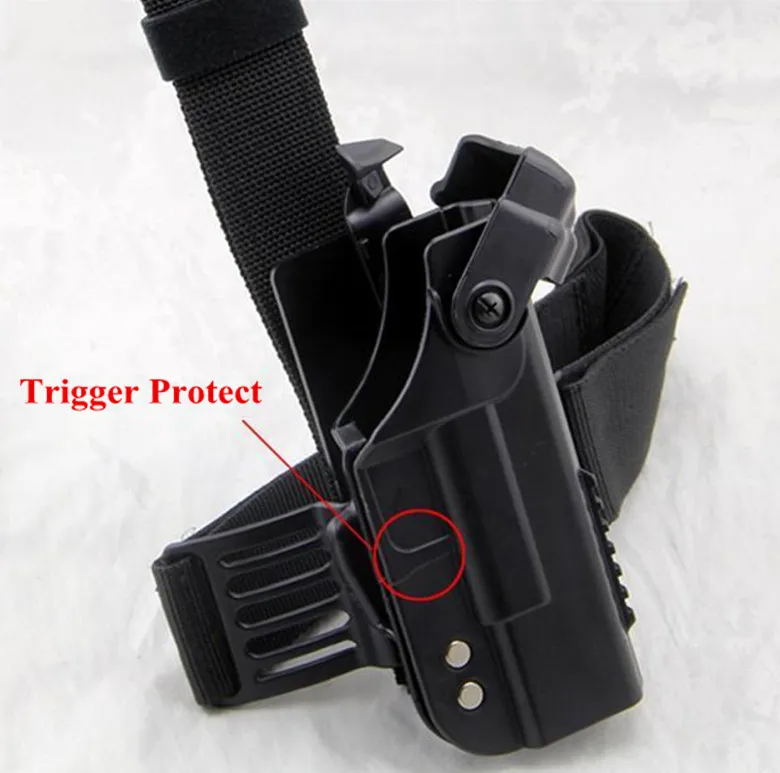 

Adjustable Safariland Drop leg Holster Heavy Duty Tactical Military Glock Leg Holster w Belt Black Sand Color