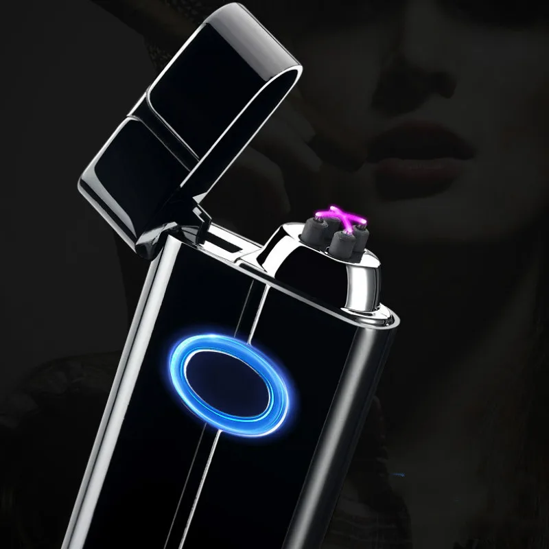 Креативная двухдуговая зажигалка плазменная электрическая USB Зажигалка для