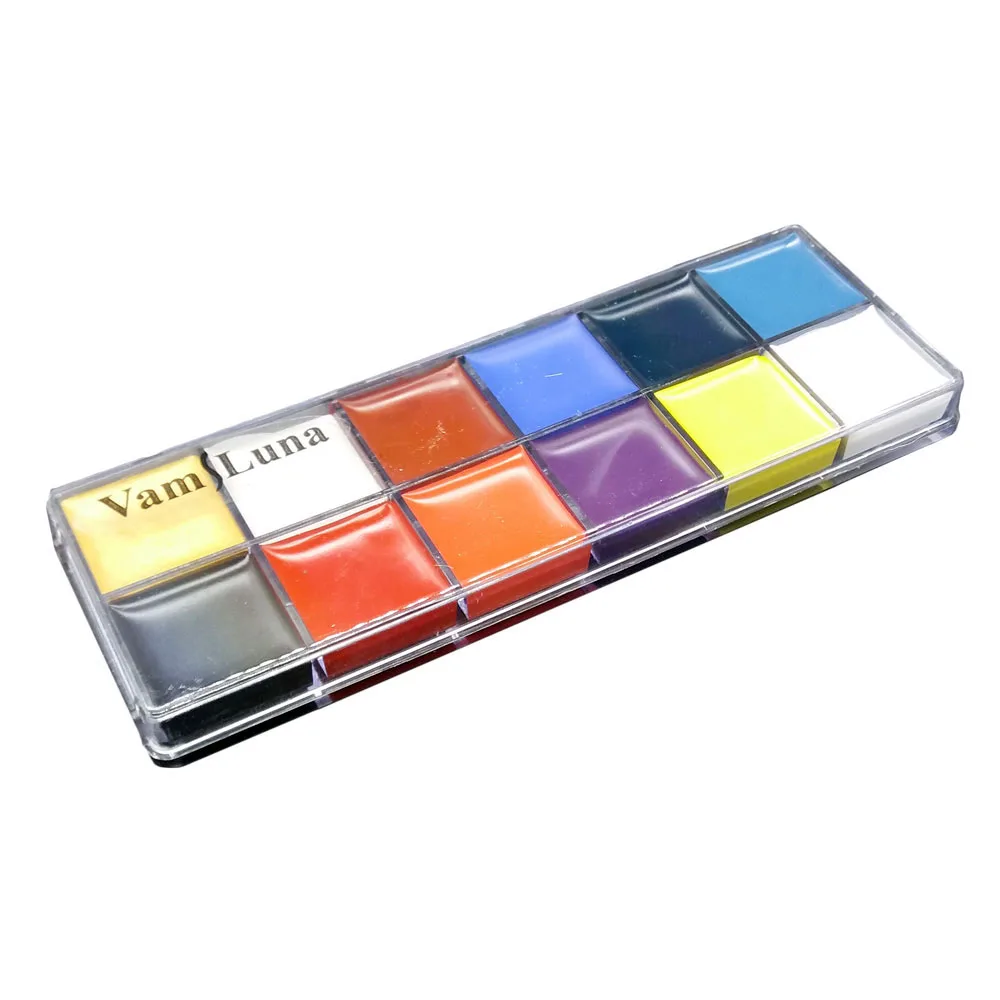 Краски грим для лица и тела: 12 цветов + 5 аппликатор|face paint|colorful face paintcolor |