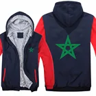 Марокканские толстовки, пуловер, крутая зимняя мужская флисовая утепленная мужская одежда на молнии, свитшот с флагом Марокко