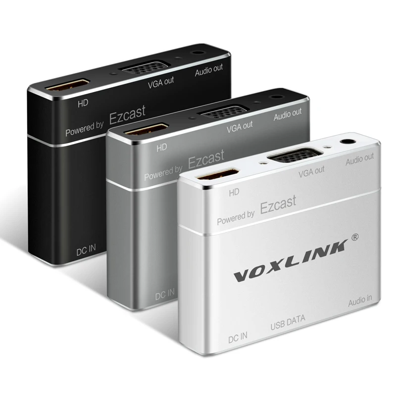 Voxlink HD цифровой av-адаптер Поддержка Full 1080 P AirPlay Dlan USB к HDMI + VGA аудио конвертер