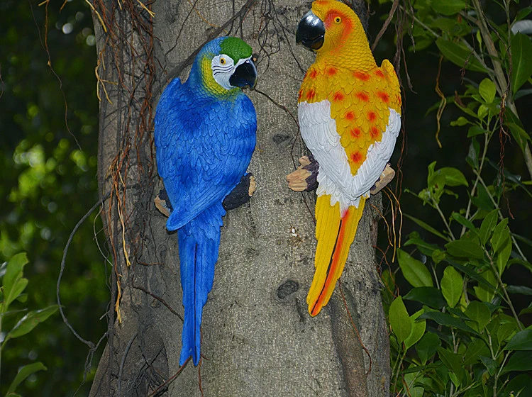 Декоративная полимерная настенная статуя в виде попугая|sculpture decorative|sculpture