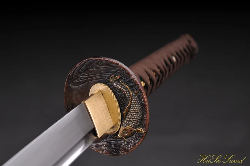 Ручной ковки Катана сложенном Сталь глины-закаленное меч самурая острое оружие