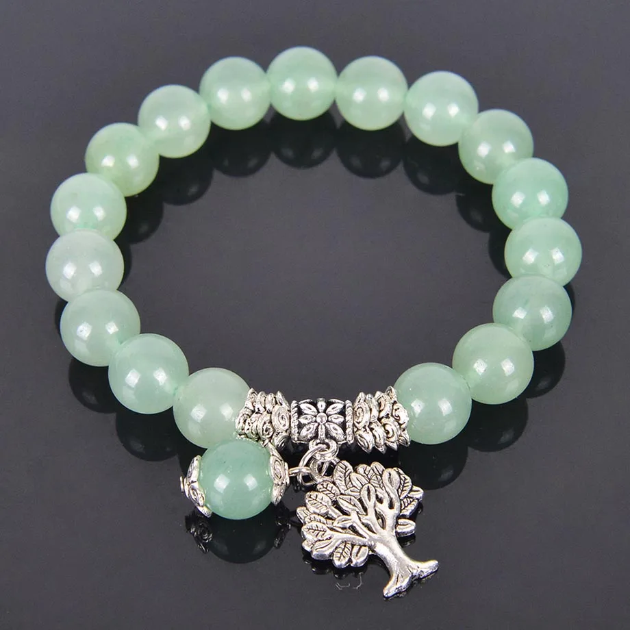 

Chakra Natural Stone Light color Agates Onyx stone Bracelets Tree of Life Bracelet Beads Reiki Healing Meditation Energy Bangles