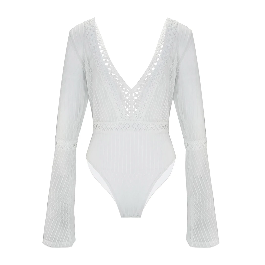 2018 летний кружевной боди Женский сексуальный глубокий v образный вырез костюм с