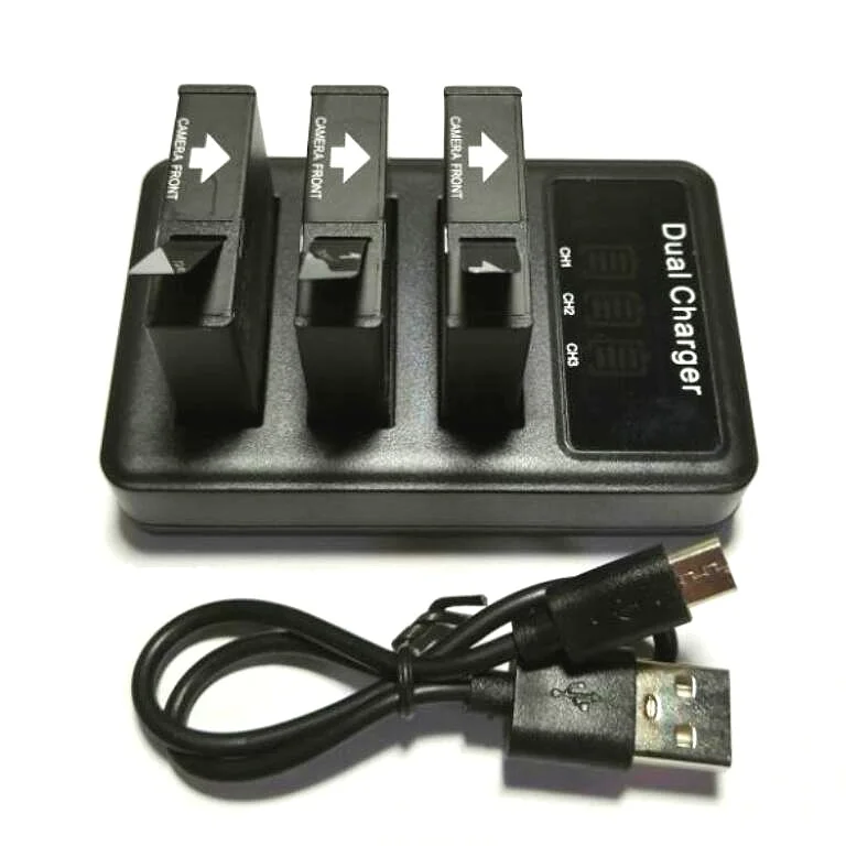SJCAM 3 way USB 3 слота зарядное устройство lcd Dugl зарядное устройство для Sj6 Legend/Sj7 Star/Sj8 Pro Plus Аксессуары для воздушной экшн-камеры