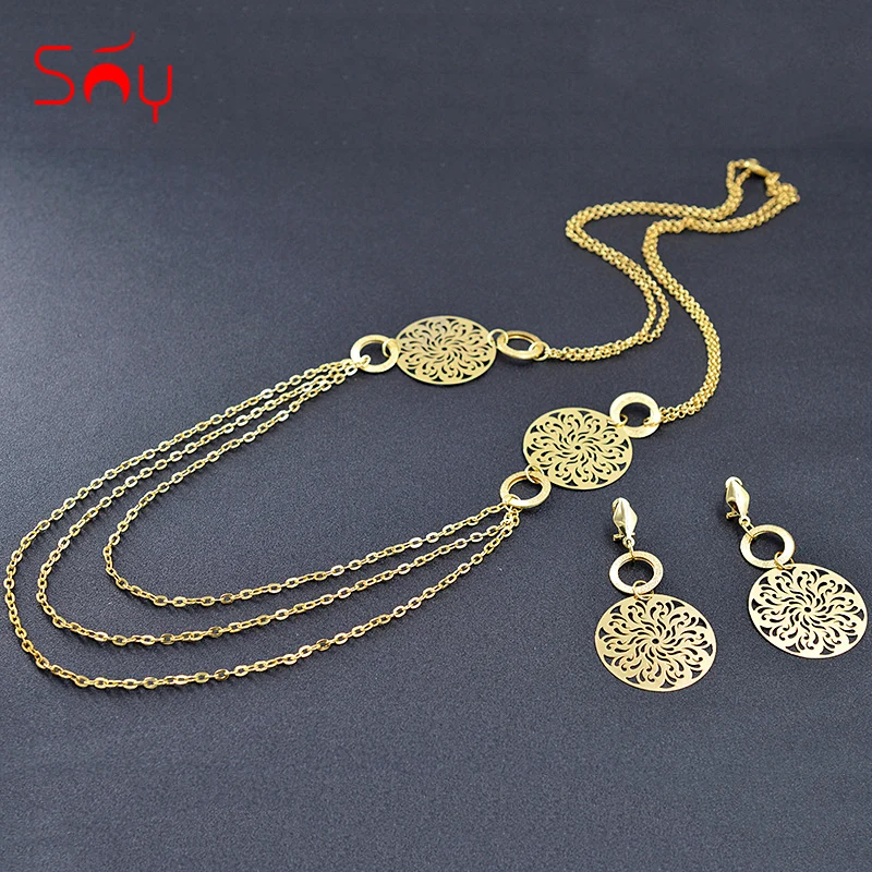 Солнечный ювелирные изделия Модные украшения 2021 Длинная цепочка ожерелье серьги