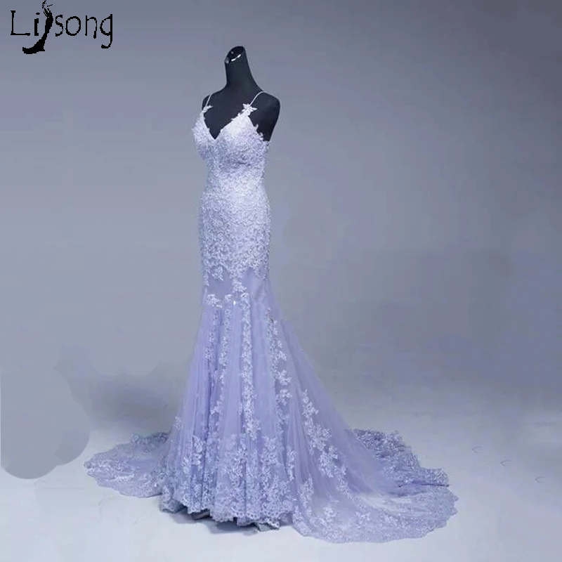Женское вечернее платье футляр Lavender Lilac с кружевной аппликацией длиной до пола