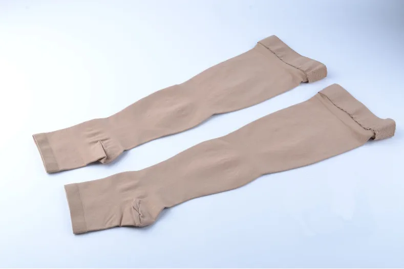 Beige-Open toe-M Компрессионные носки высокие чулки колготки носки профессиональные 20-30mmHg утягивающие Гольфы Компрессионные носки - Цвет: Beige-Open toe-M