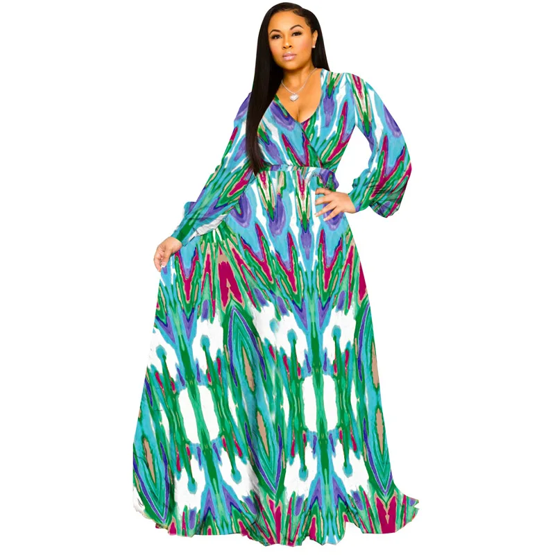 Богемный стиль шифон платье 2019 лето новая цифровая печать женское больших