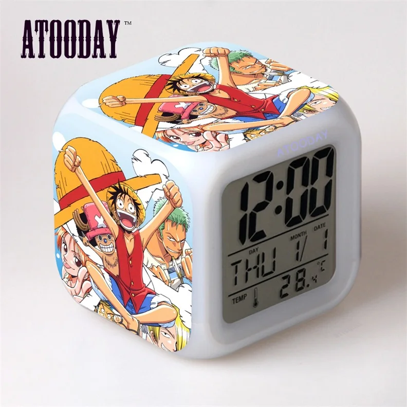 Цельный светодиодный светильник с будильником 7 меняющих цвет электронных