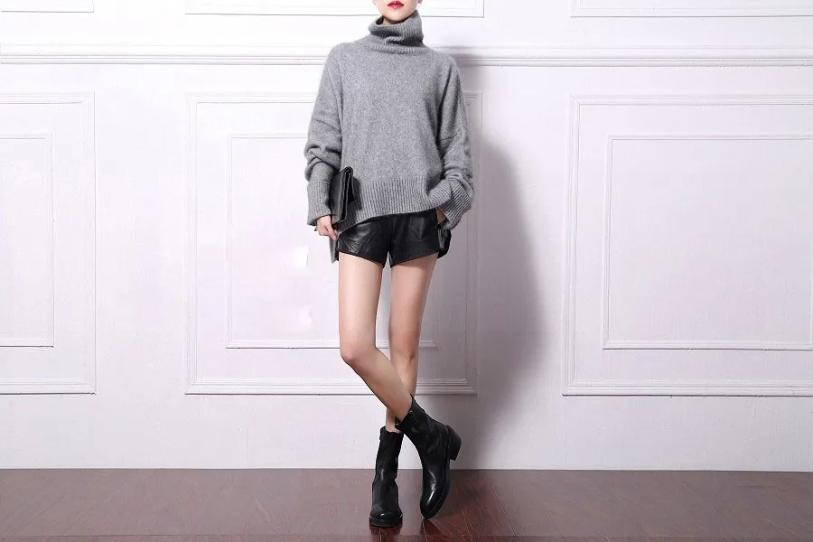 100% Genuine mink cashmere sweater women's sweaters pullovers basic coat | Женская одежда