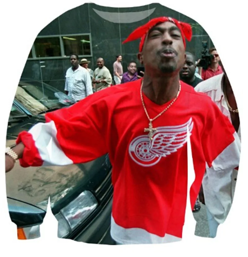 Новинка года, модные 3d толстовки с персонажами из мультфильма Tupac Shakur 2Pac, Толстовка для мужчин/женщин, толстовки Harajuku, повседневные толстовки с круглым вырезом