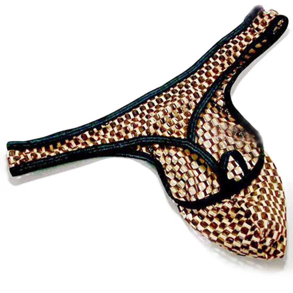 Сексуальное женское белье для мужчин видимое искушение клетчатые стринги