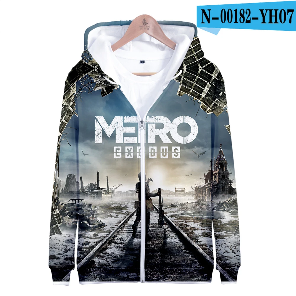Летние толстовки, 3D Metro Exodus LuckyFriday, толстовка на молнии, Harajuku, спортивный костюм, свободная толстовка с капюшоном, толстовки для мужчин/женщин - Цвет: N00182