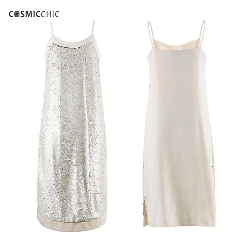 Cosmicchic Блёстки шифон Для женщин Лето брекеты платье Beach Party Club Винтаж Vestidos Sexy Boho высокое качество Платья для женщин MR030
