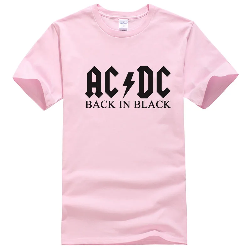 Pink Стиль,, хлопок, футболки AC DC, брендовая мужская футболка, металлическая рок-группа, футболки с принтом AC/DC, XS-2XL, T394 - Цвет: Pink