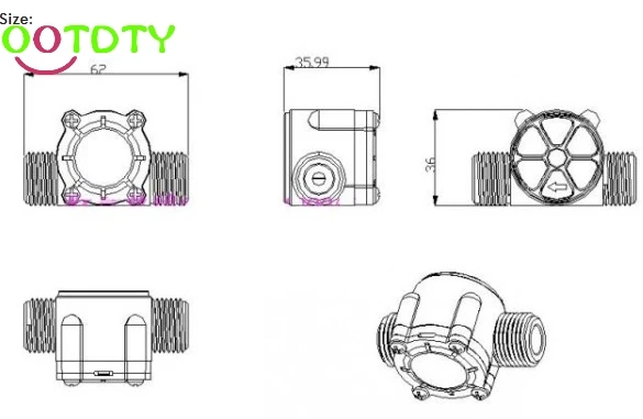1 шт. датчик расхода воды расходомер Холла Датчик контроль 30 л/мин 2.0MPa|water flow sensor|flow