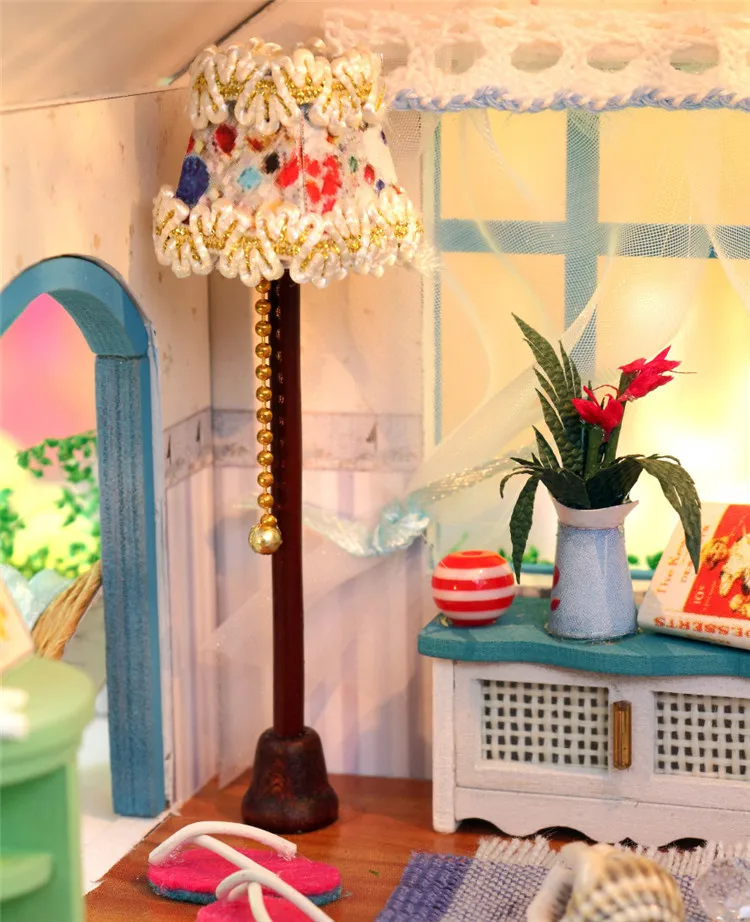 Большой размер Миниатюрный Кукольный дом с мебели ручной работы Деревянный 3D