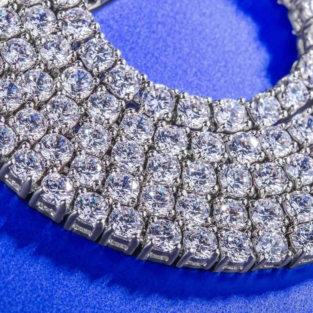 Цепочка Мужская теннисная Однорядная цепь 3 мм в стиле хип хоп роскошный бренд с