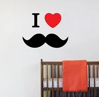 i love cartoon beard wall sticker decal ideal for kid nursery home decor fashion removable pvc vinyl poster wallpaper