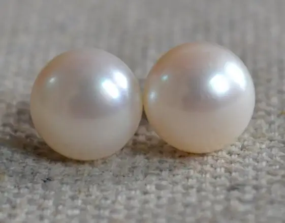 

Real Pearl Jewellery,AAA 9.5MM White Color Freshwater Pearl Earrings,S925 Silvers Stud Earring