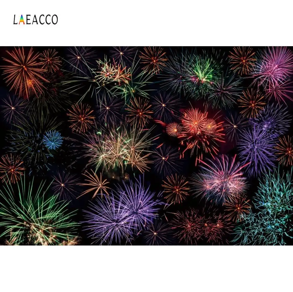Красочные фейерверки Laeacco празднование вечеринки фотофоны для фотостудии|Фон