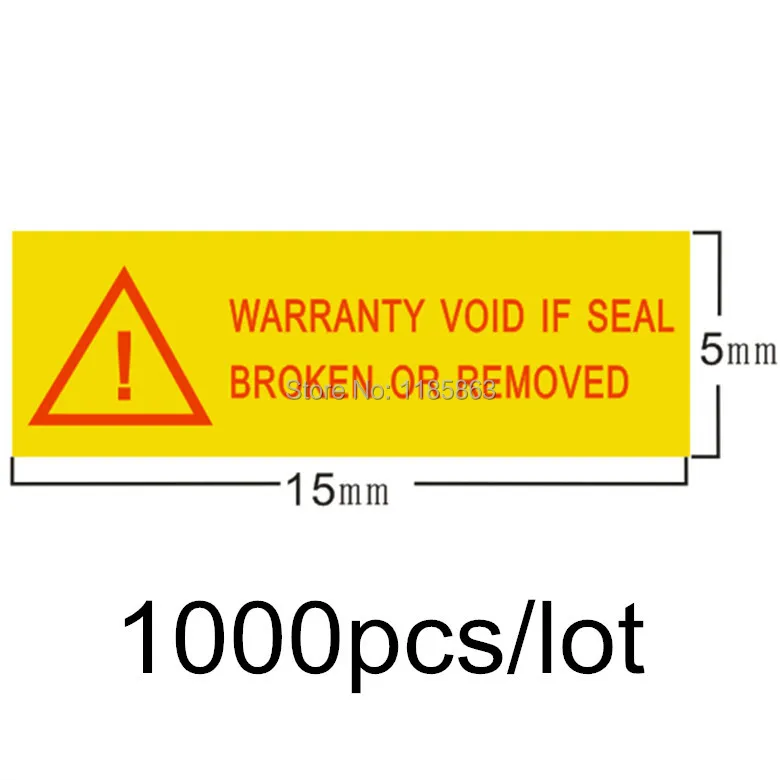 

1.5x0.5cm 1000pcs/lot warranty label sticker void if seal broken or removed in Computer accessories, electronic trademark