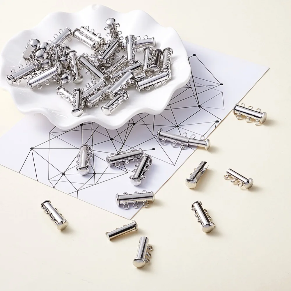 3 жильные латунные Магнитные скользящие застежки без никеля с 6 отверстиями