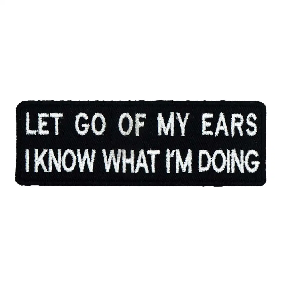 Забавные байкерские нашивки LET OF YOUR EARS с вышивкой в стиле панк рок мотоциклетные