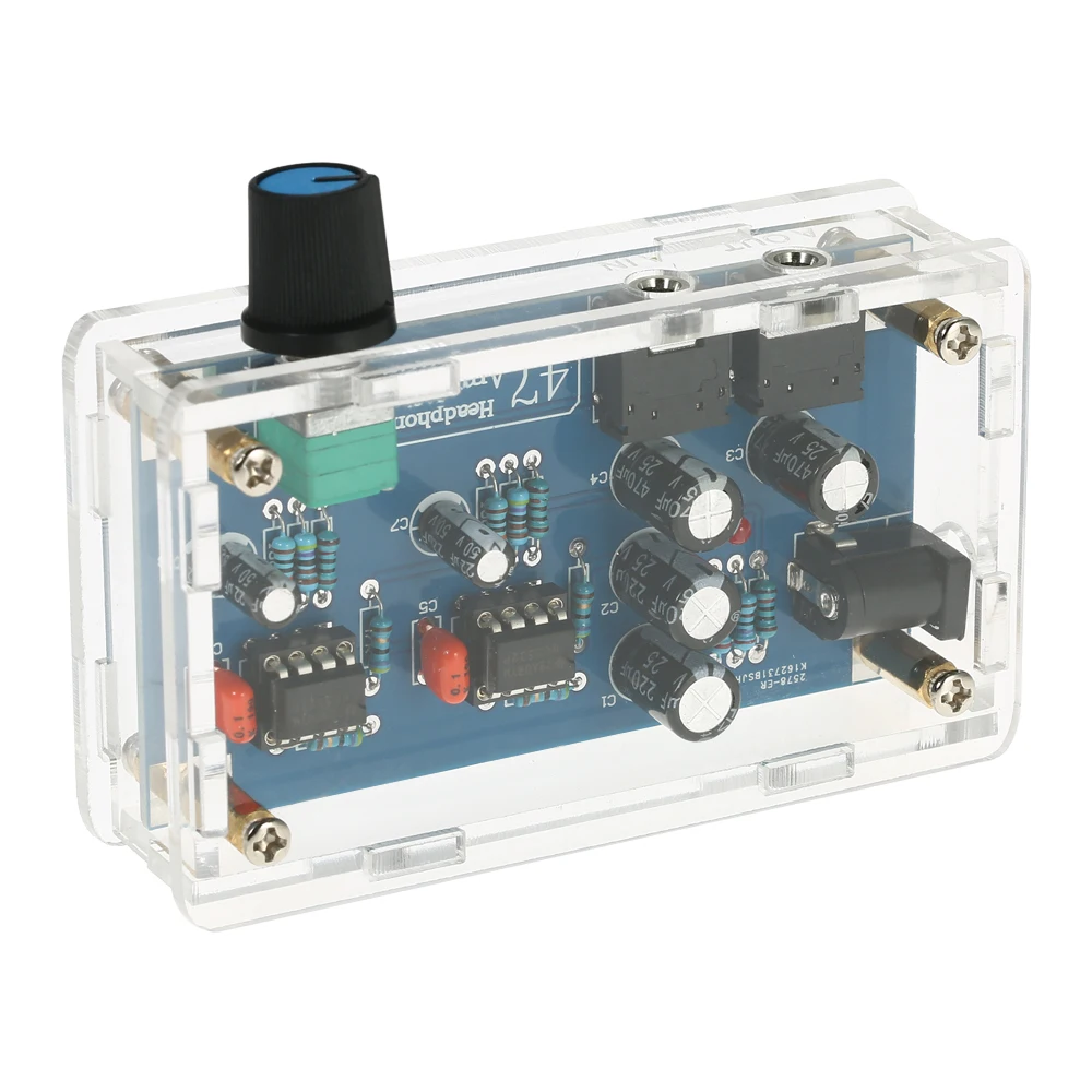 Усилитель для наушников DIY PCB AMP Kit 47 HIFI NE5532 прозрачный чехол один источник питания