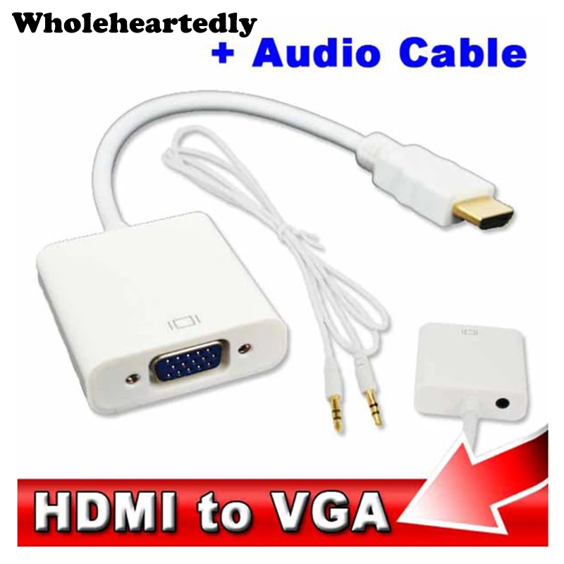 HDMI в VGA 3 5 мм разъем аудио кабель адаптер конвертер мужчин и женщин видео HDTV CRT