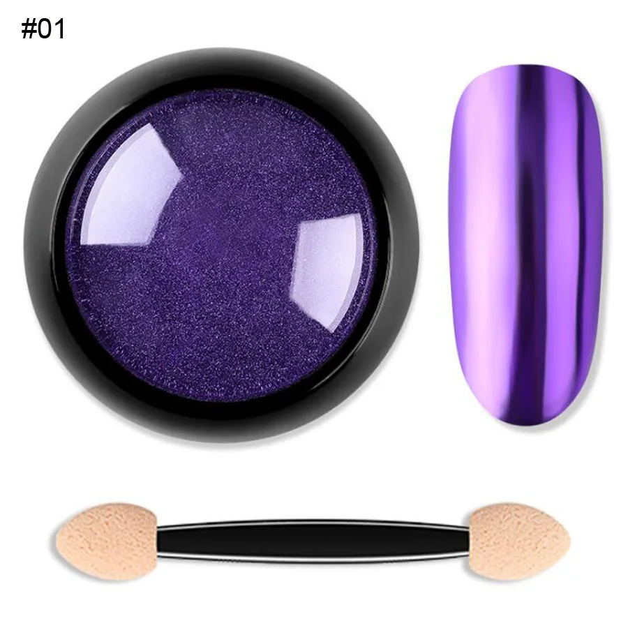 Эффект зеркальных ногтей хром Аврора пудра Хамелеон пигмент для пыль
