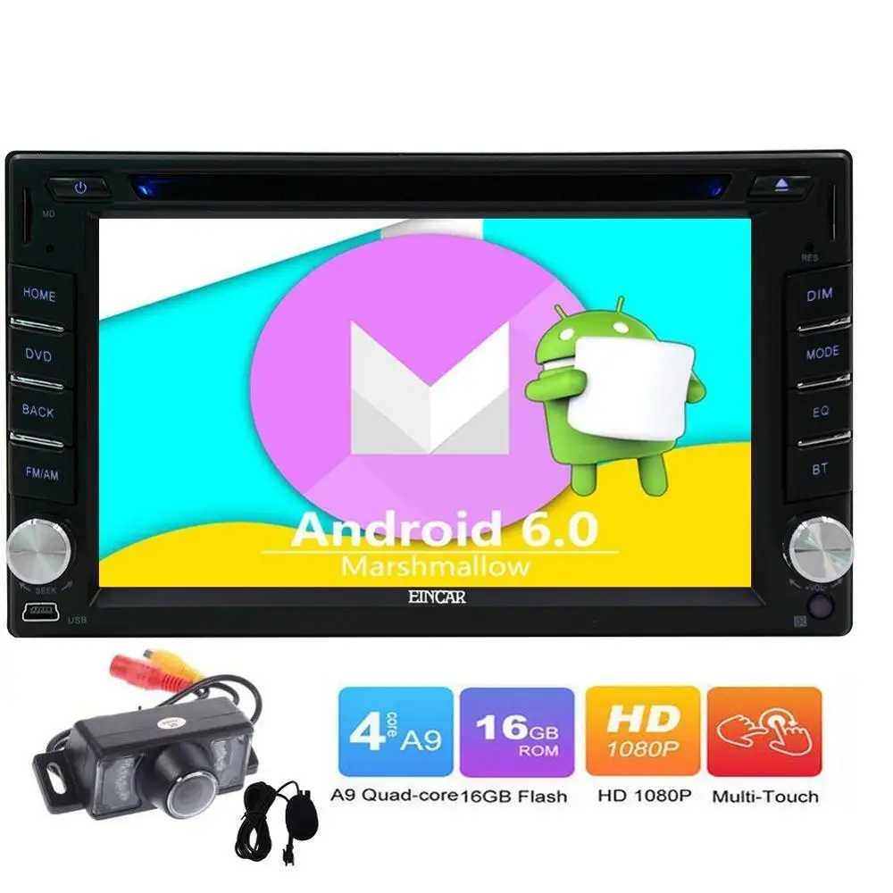 Новые Индивидуальные черный автомобильный DVD плеер Android 6 0 два 2Din Стерео