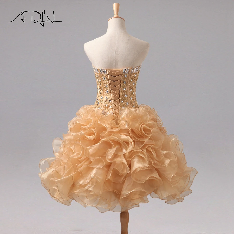 ADLN элегантное вышитое бисером вечернее платье с золотыми блестками из органзы