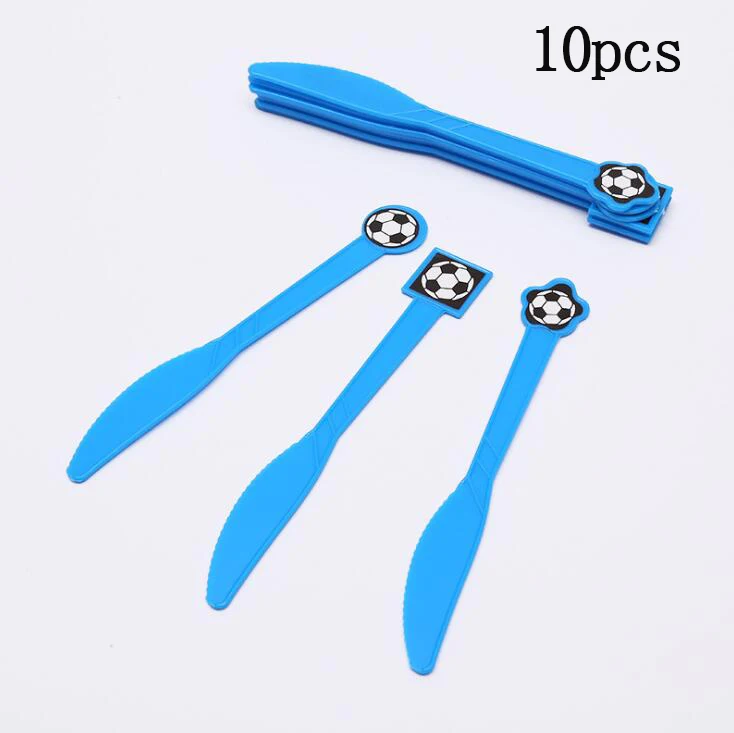 knife 10pcs Футбол тематические праздничные бумажные салфетки Для мальчиков и девочек с днем рождения вечерние украшения наборы; детский душ Дети вечерние держатель для бумажных полотенец - Цвет: knife 10pcs