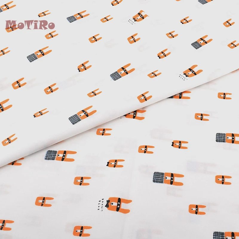 MoTiRo Half Meter Printed Twill Cotton Fabric Cartoon Fox Pattern Cloth of Baby/Handmade/Quilting/Sewing/Sheet/Pillow/Needlework | Дом и сад