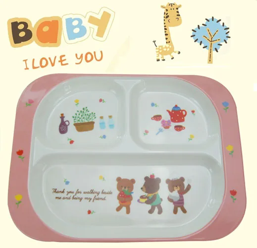 Высококачественная детская безопасная посуда для кормления меламиновая