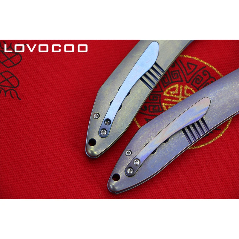 LOVOCOO Летающая акула Флиппер складной нож s35vn лезвие титановая ручка Открытый Отдых EDC Инструменты Охота Туризм карманные ножи