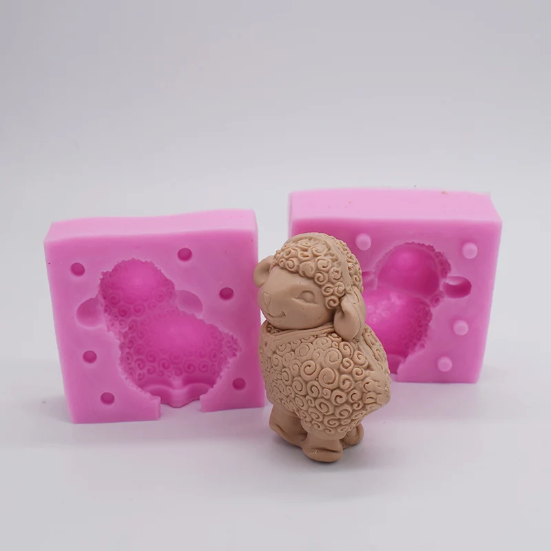 Новинка 3D Маленькая овечка силиконовая форма милые животные дизайнерские формы для гипса глина ремесло DIY бетонные формы из полимерной глины