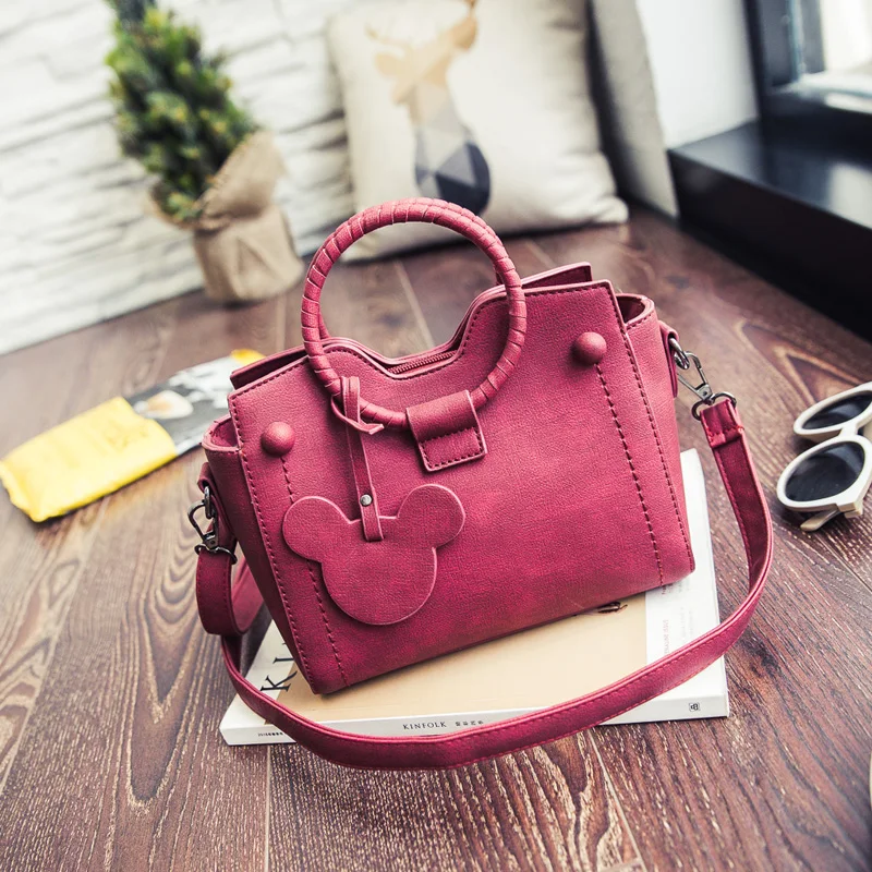 2016 Autumn Solid Women Bag Female Leather Cute Ladies Crossbody Shoulder bags Sweet Boston Girls Messenger bag bolsa feminina | Багаж и