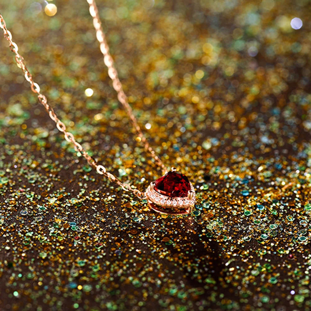 Heart Shape Red Stone Pendant Necklaces Women Valentine Pendants Necklace | Украшения и аксессуары