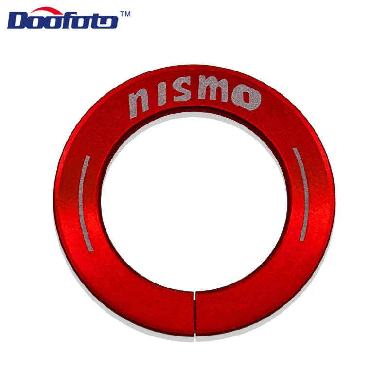 Start Ring Red Doofoto аксессуары для стайлинга автомобилей кнопка запуска двигателя кольцо для Nissan Nismo фиолетовый желтый черный руль Декор колес цвет стикер - Название цвета: Start Ring Red