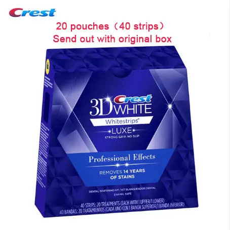 20 pieces with box Crest 3D белые отбеливающие полоски LUXE профессиональные эффекты средство для гигиены полости рта Отбеливание 20 пакетиков в 1 коробке - Цвет: 20 pieces with box