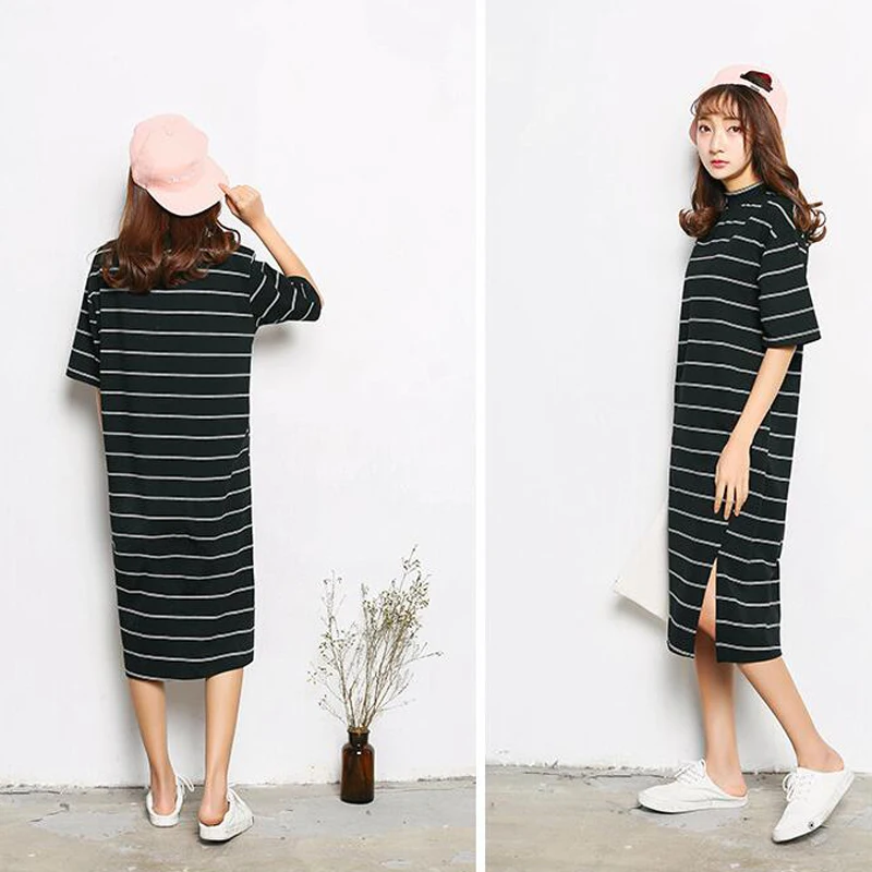 2018 плюс Размеры летние платья Повседневное Свободные О образным вырезом разрезы