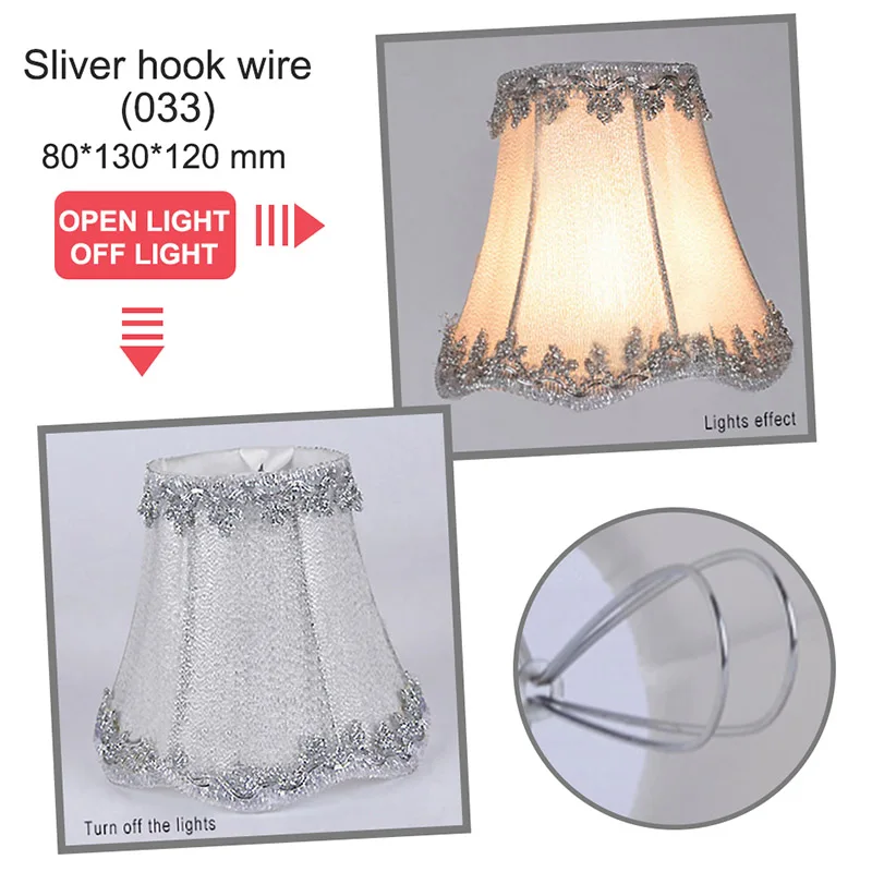 Sliver hook wire Арт-деко волнистая Лампа Абажур Хрустальная люстра настенный светильник тканевый абажур скандинавский стиль современный чехол для украшения дома - Цвет корпуса: Sliver hook wire