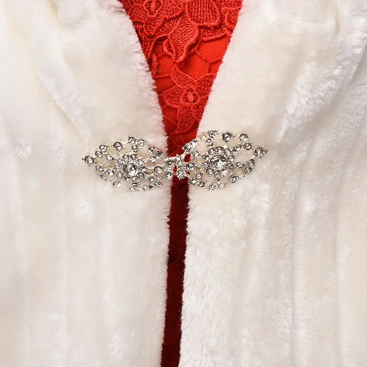 Modabelle белый Мех животных пальто свадебный палантин шаль болеро выпускного бала
