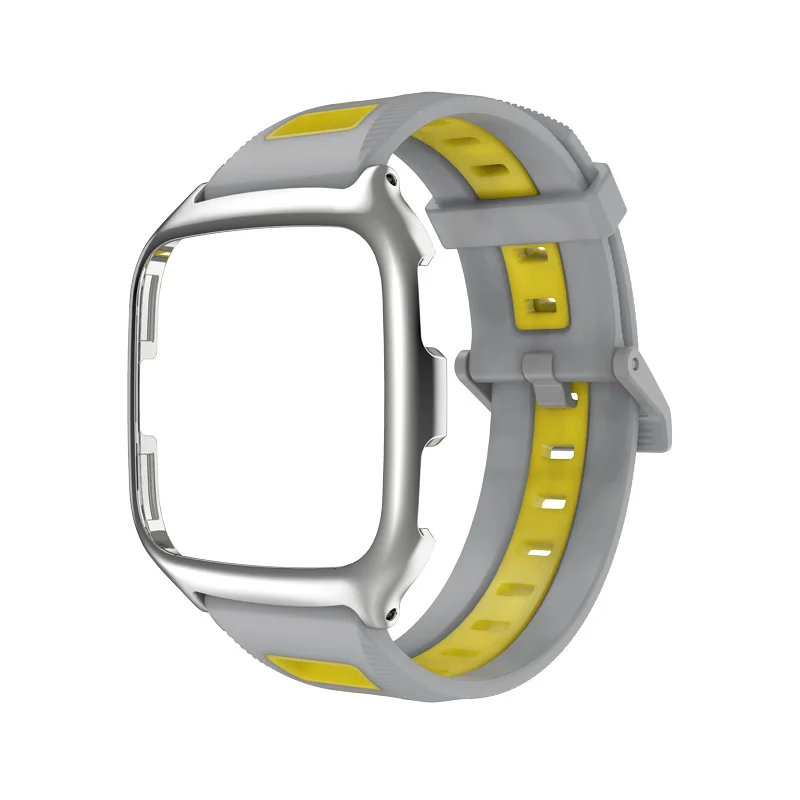 Mijobs силиконовый браслет защитный чехол для Fitbit Versa Lite умные наручные часы ремешок для Fitbit Versa Ремешок Браслет - Цвет: gray yellow