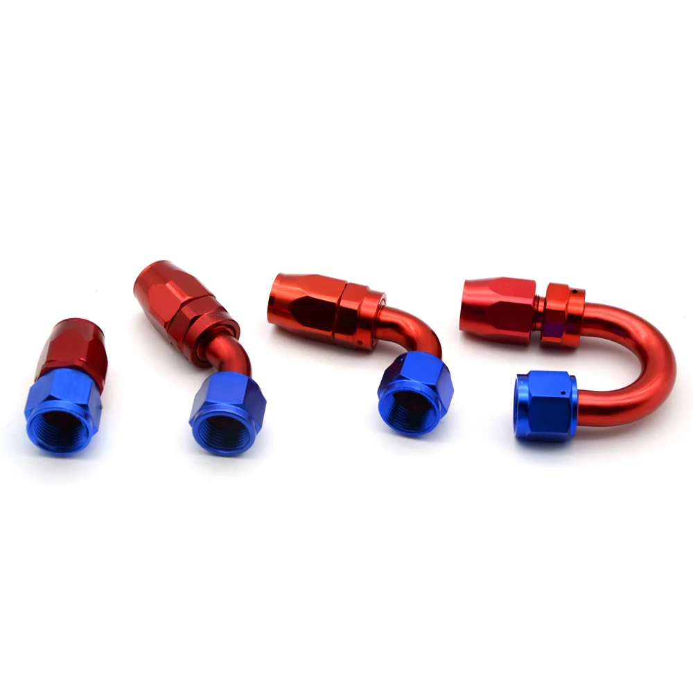 AN4 Aluminum Swivel PTFE Teflon Hose End Fitting Straight 45 90 180 Degree For Oil Fuel Line | Автомобили и мотоциклы