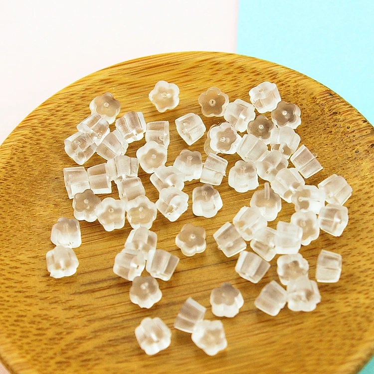 100pcs Earrings Jewelry Accessories Clear Silicone Barrel Bullet Plastic Rubber Ear Plugging Earring back Earstud Findings | Украшения и